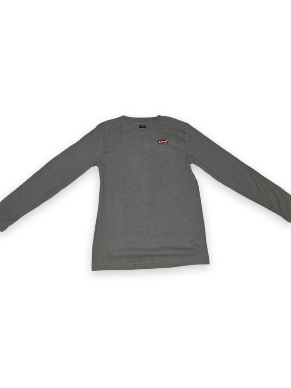 Levi's Kids Waffle Knit Thermal Long Sleeve T-Shirt Tee Gray Size L 14/16